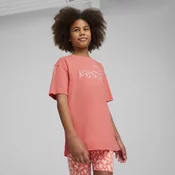 Womens Puma Essentials Animal Logo Infill Tee Youth, Red, Size 7-8Y, Clothing