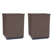 Vidaxl Visok lonec 2 kosa rjave barve 30x30x37 cm polipropilen