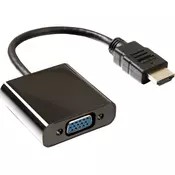 E-GREEN Adapter HDMI (M) - VGA D-sub (F) crni