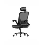 Songmics Pisarna stol Ergonomičen pisarniški stol 64x64x115 cm Črna