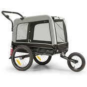 KLARFIT Husky Vario 2 v 1, prikolica za pse, voziček za pse, približno 240L, 600D Oxford (BCT1-HuskyVarioGrey)