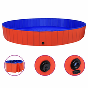 vidaXL Zložljiv bazen za pse rdeč 300x40 cm PVC