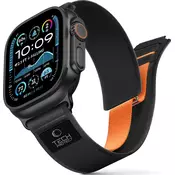 Remen Tech-Protect Nylon Elite remen za Apple Watch 8 / 9 / 10 / 11 / SE / Ultra (44 / 45 / 46 / 49 mm) crna/narančasti (5906302339945)