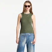 MM6 Ribbed Knit Sleeveless Top Khaki M