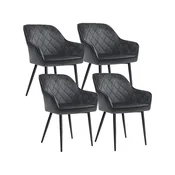 Songmics Oblazinjeni jedilniški stol, komplet, 62,5x60x85 cm, siva