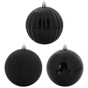 Set božicnih kuglica XL 15 pcs Crna Plastika