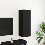 vidaXL vidaXL Stenska TV omarica Črna hrast 30,5x30x90 cm Inženirski les, (22012317)