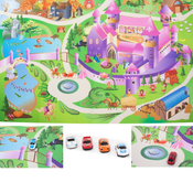 SUN Baby podloga za igru princezin dvorac s autićima 120x80cm