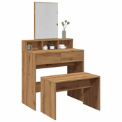 vidaXL Garderobni stolček artisan hrast 70x35x45 cm inženirski les