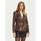 TWINSET Jakna iz umetnega usnja 242TT2233 Rjava Regular Fit