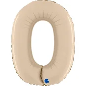 shumee Folija balon številka 0, satenasto kremne barve, 66 cm Grabo