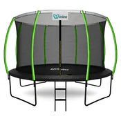 INLEA ULTIMATE Jump trampolin 366 cm z notranjo zaščitno mrežo - črna/svetlo zelena