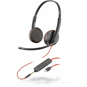 POLY Blackwire 3225 Slušalice Obruc za glavu 3,5 mm prikljucak USB Tip-C Crno