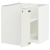 METOD Ugaoni podni ormaric s policom, bela/Veddinge bela, 88x88 cm
