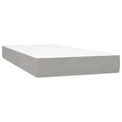 Vidaxl Vzmetnica z žepkasto vzmetjo srednje trdote svetlo siva 90x190x20 cm blago