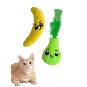 Paws & Whiskers Set igracaka za macke Miyav 1004, 2 komada, Žuta i zelena