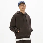 Cropp - Pulover s kapuco basic - temno rjava