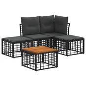 vidaXL vidaXL Zunanja garnitura za sedenje 5 pcs Črna in Temno siva Poliester, (5000272361)