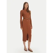 Elisabetta Franchi Pletena obleka AM-15S-61E2-V490 Rjava Regular Fit