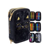 Astra Trikratni peresnik s polnilom AstraBAG FLUFFY KITTY BLACK, AC31, 503025027
