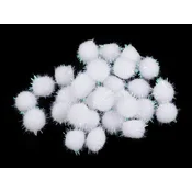 Pom-poms z lureksom O15 mm - bela