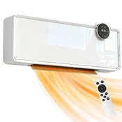 HOMCOM Keramična električna peč 2000W, stenski termoventilator s 3 načini, ventilator in regulabilno gretje, Tedenski/24-Urni timer, zaznavanje odprtega okna in daljinski upravljalnik, bela