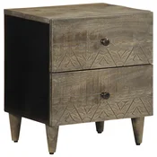 Vidaxl vidaXL Nočna omarica svetlo siva 40x33x46 cm masiven mangov les