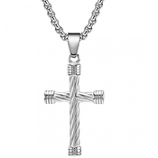 Ogrlica Hoop Cross - Srebrna KP34546