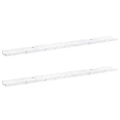 Vidaxl Stenska polica 2 szt. Beli marmor 115 x 9 x 3 cm Konstruiran les