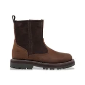 Timberland unisex za otroke. TB1A28KX2421 Courma Mid Warm rjavi usnjeni škornji (23), Rjava, Ravna stran, Zip, Priložnostno, otroš