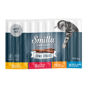 Ekonomicno pakiranje Smilla Long Sticks 30 x 5 g - Mješovito pakiranje 1 (piletina i pacetina, puretina i zecetina, losos i pastrva, govedina i jetra)