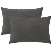 vidaXL Prevleka za blazino 2 pcs HEERLEN Temno siva 50 x 80 cm Žamet
