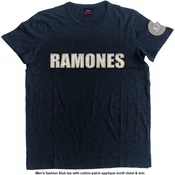 Ramones Majica Logo & Presidential Seal Unisex Navy Blue L
