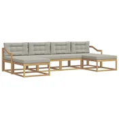 Set vanjskih sofa s jastukom 6 pcs Bijela i svjetlosiva