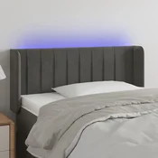Vidaxl vidaXL Vzglavje postelje z LED diodo temno sivo 103x16x78/88 cm žamet