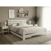 Ljubki dom Postelja PARIS povišana 180 x 200 cm bela Posteljno dno: Lamelno posteljno dno, Vzmetnica: Vzmetnica Coco Maxi 19 cm