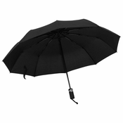 Greatstore Samodejni dežnik, črn, 104 cm