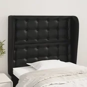 Vidaxl vidaXL Vzglavnik s krilci črne barve 93x23x118/128 cm umetno usnje
