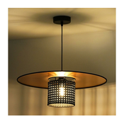 Duolla - Viseci luster na kablu TOKYO RATTAN 1xE27/15W/230V O 50 cm zlatna/crna