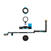 Apple iPad Air - Gumb Domov + Flex kabel + držalo + plasticni obroc + tesnilo (crna)