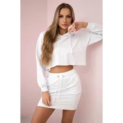 Set of sweatshirt with skirt white