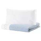GULSPARV Jorg.navl. i jastučnica za krevetac, prugasto/plava, 110x125/35x55 cmPrikaži specifikacije mera