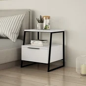 Hanah Home Nocni ormaric Pal 45x50x41cm Belo-Crni