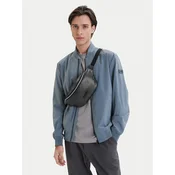 Calvin Klein Torbica za okrog pasu Coated Emblem Print  temno siva / črna