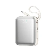 Joyroom Powerbank 10000mAh 22,5W z vgrajenimi kabli USB-C Lightning - bela