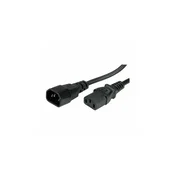 Kabel VALUE, naponski, C13-C14, 220V, 0,5m, crni
