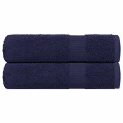 Vidaxl Brisače za roke FROGN 2 kosa temno modre 50x100 cm 360 g/m2