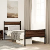 shumee vidaXL Postelja brez vzmetnice, rjav hrast, 90x200 cm