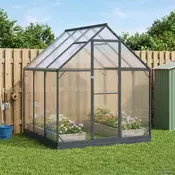 vidaXL Rastlinjak v vrtu z vrati Antracit 183,5 x 183,5 x 207 cm