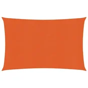 Vidaxl Senčno jadro 160 g/m2 oranžno 3,5x4,5 m HDPE